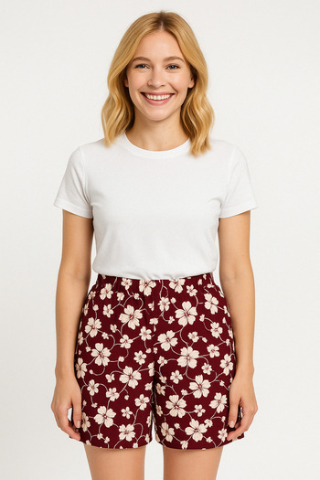 İpek Tekstil Viscose Fabric Women's Shorts