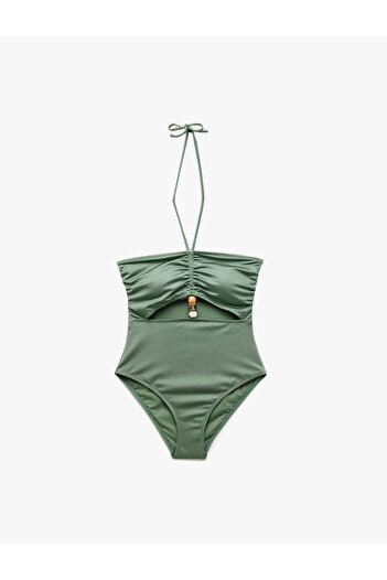 Koton Strapless Swimsuit with Halter Accessory