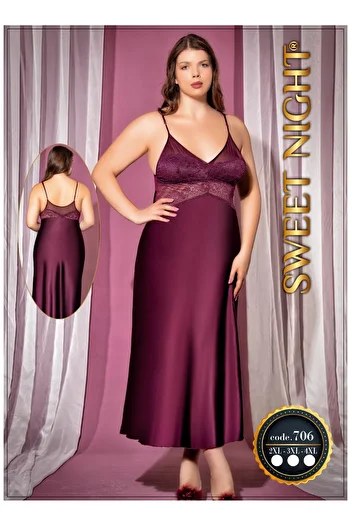 SATTENS Plus Size Nightgown - 2XL 3XL 4XL Long Length Women's Nightgown