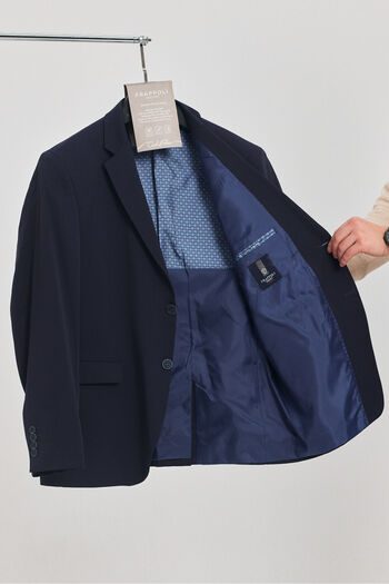 Frappoli Manzoni Чоловічий відкритий темно-синій монокомір Slim Fit блейзер (великий розмір - Battal)