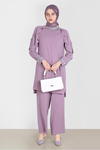 Alvina Flounced Tassel Detailed Double Pants Set - 30259