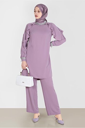 Alvina Flounced Tassel Detailed Double Pants Set - 30259