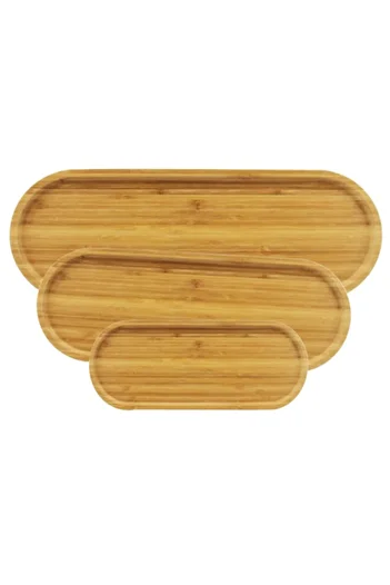 KNC Home Set of 3 Oval Presentation Plates
