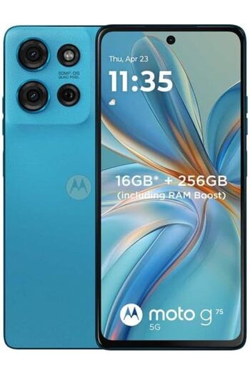 Motorola G75 5G, Dual SIM 8GB RAM 256 GB ROM, Aqua Blue - International version