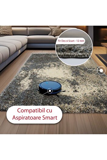 Brava Casa Cremoza Dotted Carpet, Blue, Cream, Brown, , Short Pile 12 mm, 80x150 cm, 2300 g/m , BravaCasa