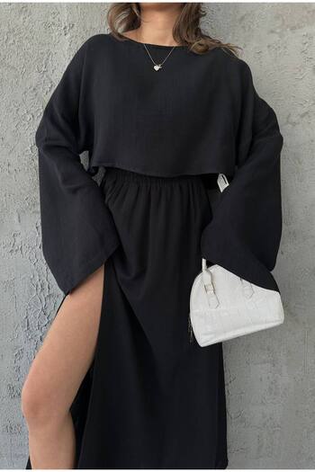 Bak'ap 100% Cotton Muslin Bat Sleeve Blouse-Long Skirt Bohemian Two Piece Set