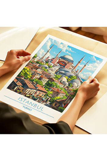 ARTHOUSECOLLECTIVE Istanbul Poster - Travel Poster - Painting Dimensions City Poster Without Frame