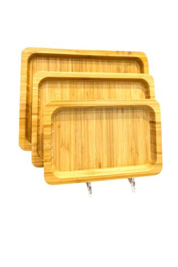 aljahwari 3piece rectangular wooden tray set