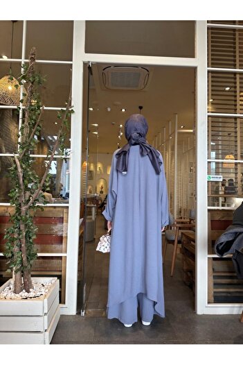 NS Moda Tesettür Mina Takım Gri Model-538