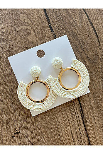 Büyük Hanım Bohemian Style Handmade Raffia Earrings