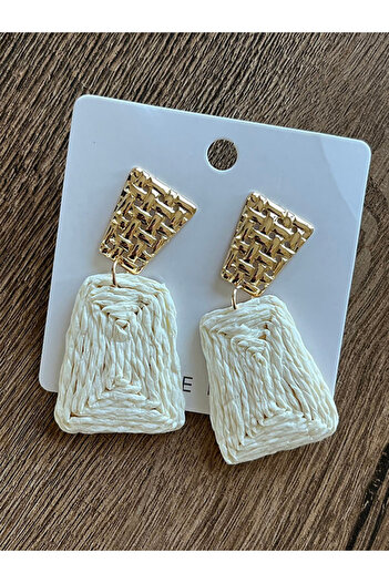Büyük Hanım Bohemian Style Handmade Raffia Earrings