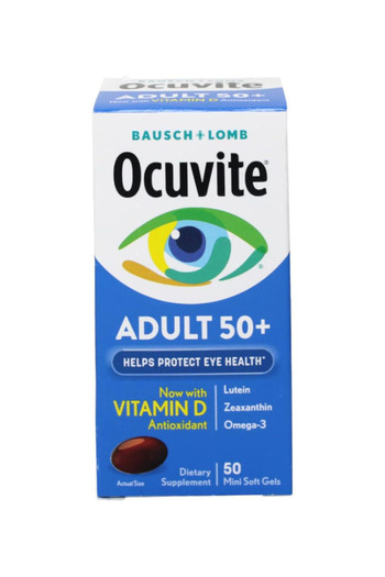 Ocuvite Adult 50+ Eye Vitamins with Lutein, Zeaxanthin and Omega-3 from Bausch Lomb 50 Soft Gels