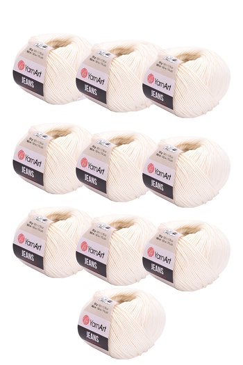 Yarnart 10 x Blugi 03 Off White Pachet de 10 Blugi Amigurimi Baby Floss 10 buc.