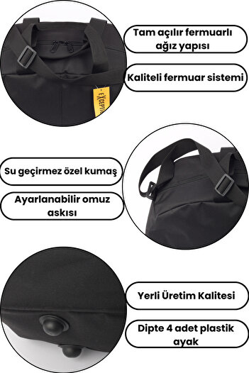 Exception Su Geçirmez Spor & Seyahat Çantası Fonksiyonel Ve Şık Tasarım (ORTA BOY)