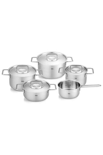 Fissler Pure Coll 9 Piece Steel Pot Set Metal
