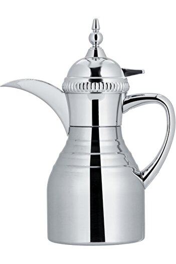 ALSAIF Dallah from Saif, size 650 ml, ideal for preparing and serving Arabic coffee, chrome color
