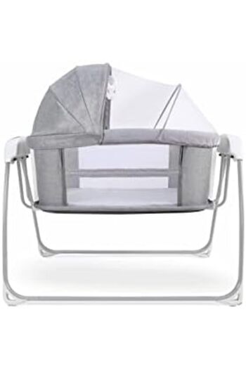 Mastela Deluxe 4-in-1 Bedside Baby Bassinet, Swinging Cradle for Babies Up to 36 Months (Gray)