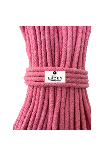 Hazen Home Kordon İp Pamuklu 6-7 mm 45-50 Metre 1 Kg İp Sepet Supla Çanta – Pembe