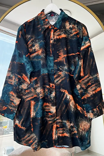Bold Grup Women's Standard Size Patterned Shirt Tunic