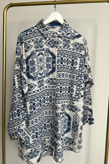Bold Grup Women's Standard Size Patterned Shirt Tunic