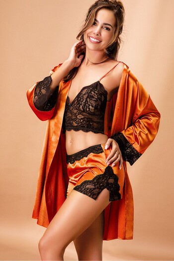 Nurteks Erica Amber Bra & Shorts & Kimono Three Piece Set