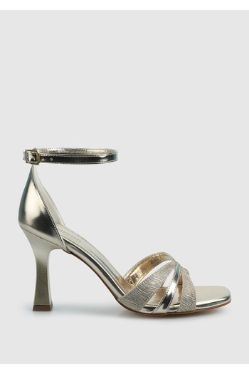 Provoq Gold Women's Heeled Sandals