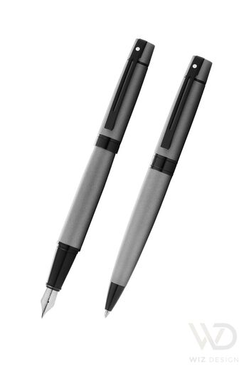 Sheaffer 300 Series Fountain Pen Ballpoint Pen Matte Gray Set with Special Gift Box