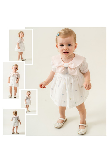 Momercy Moonstar Polka Dot Baby Girl Summer Dress and Shorts Set