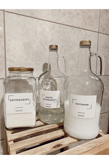 SİDERDESİNG Siderdesign 3 Lt Gallon Softener - 1 Gallon Liquid Detergent and Jar