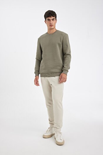 DeFacto Relaxed Fit - Thick Jogger Sweatpants, Lace-Up Elastic Leg with Pockets U7438Az24Au