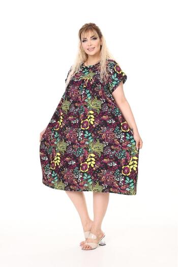 mervemoda Women's Plus Size Summer Woven Dress Tunic