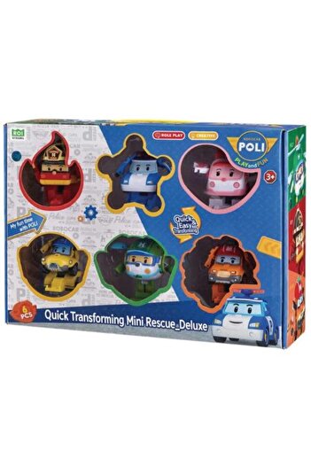 Neco Poli Car Zr915 Quick Transforming Mini Rescue Set of 6-24