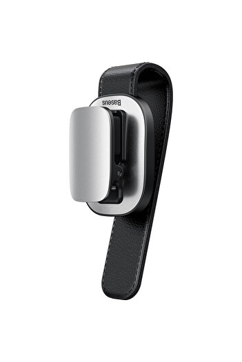 Baseus Car Visor Glasses Holder - Universal Sunglass & Card Clip Organizer - Silver