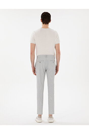Pierre Cardin Gri Slim Fit Gofre Yazlık Kanvas Pantolon 50305235-VR024