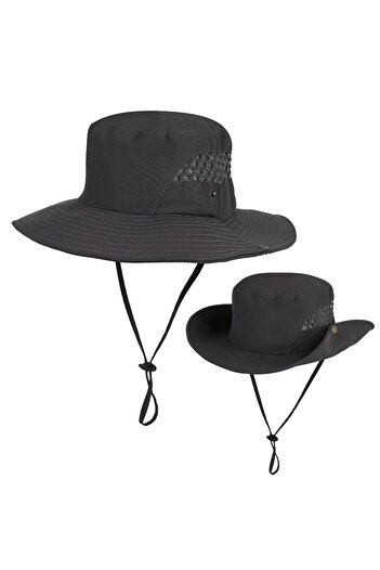 COOYA Foldable summer sun hat,nylon fabric,UV protection,adjustable size,suitable for outdoor use,black