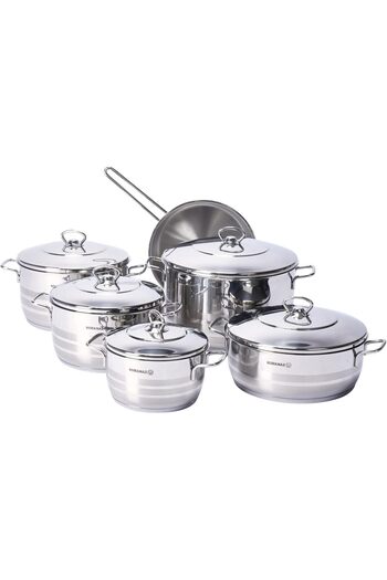 KORKMAZ Turkish high quality stainless steel cookware set, 11 pieces