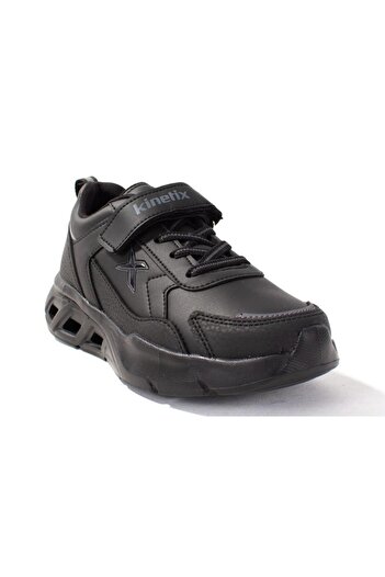 Kinetix Fergus Pu Black Gray Orthopedic Casual Boys' Sports Shoes