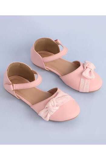 Pine kids Pine Kids Bow Applique Ballerinas with Velcro Closure - Pink