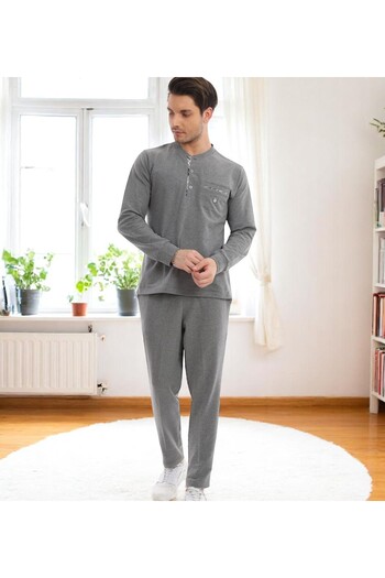 KozaLüks Kozaluks Men's 2-Piece Seasonal 100% Cotton Pajama Set