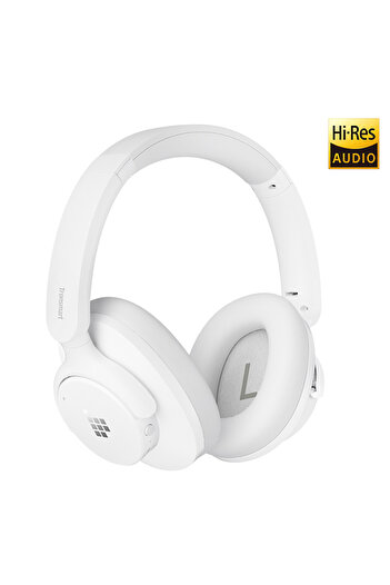 Tronsmart Q20s Hybrid Active Noise Cancelling Headphone, Wireless Over Ear Headphones With Mic White