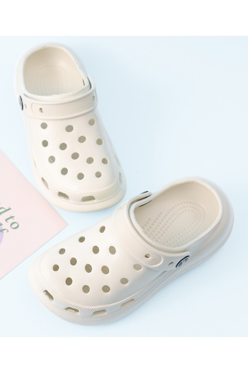 SAPS SAPS Solid Back Strap Closure Clogs - White