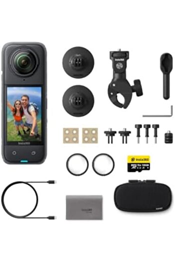 Insta360 X4 Motorcycle Bundle- 8K Waterproof 360 Action Camera, 4K Wide-Angle Video, 135 Min Battery