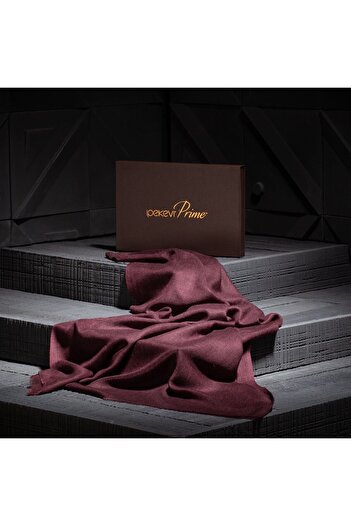 ipekevi Burgundy Cashmere Wool Silk Prime Shawl