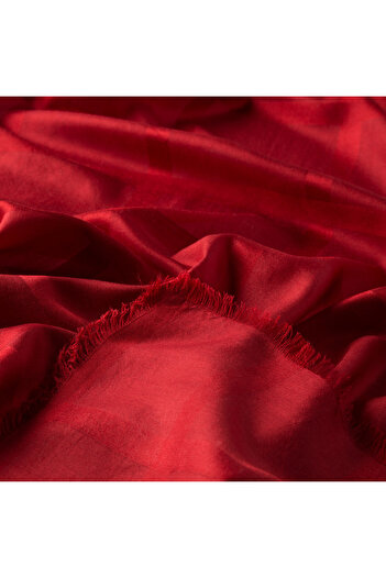 ipekevi Burgundy Satin Silk Scarf