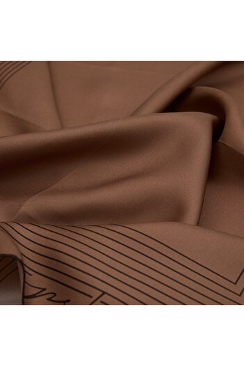 ipekevi Milky Brown Prive Tivil Silk Scarf
