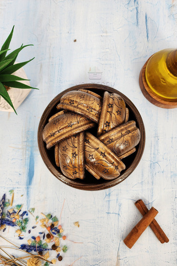MONTESEV Handmade Wooden Natural Wood Snack Bowl Natural Wood Breakfast Bowl 7 Pieces