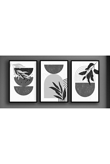 varje 3 Parça Gri Boho Stil, Çerçeveli Ahşap Tablo, Ev Dekoru Bestabo