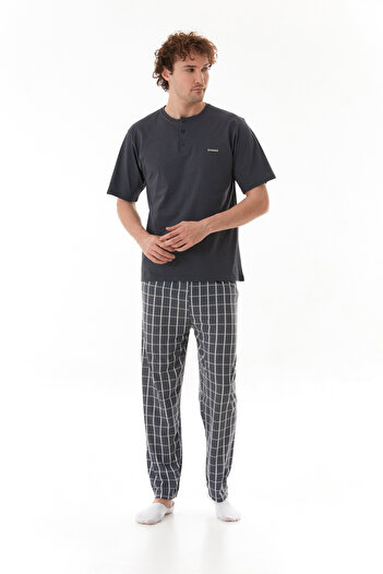 Fulla Moda Ekose Desenli Pijama Takımı