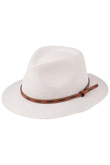 C&City Men's Rope Detailed Wide Brim Straw Hat Y25750-01 White