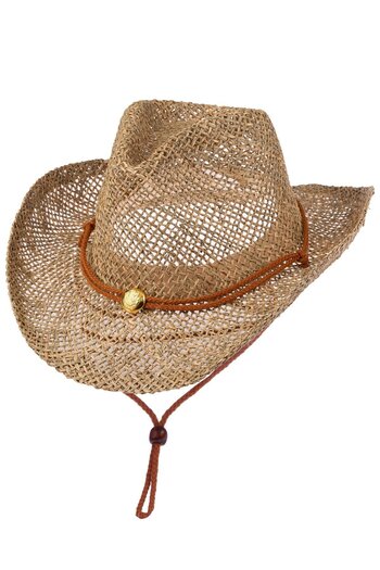 C&City Men's Rope Detailed Straw Cowboy Hat Y24750-19 Beige